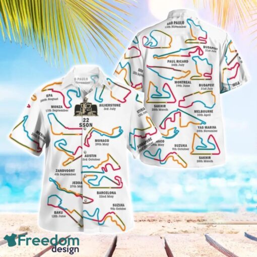 2022 Formula 1 Calendar Beach Hawaiian Shirt Summer Gift Product Photo 1