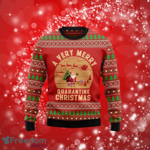 A Very Merry Quarantine Christmas Gifts Ugly Christmas Sweater Print Full Product Photo 1