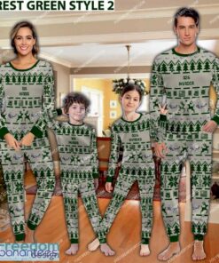 A26 Invader Aircraft Pajamas Set Gift For Family Christmas - A26 Invader Aircraft Pajamas Set Family Photo Green