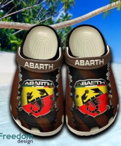 Abarth Design Clogs Shoes Brown Beach Logo Car For Fans Hot Holidays Gift Clogs Shoes
