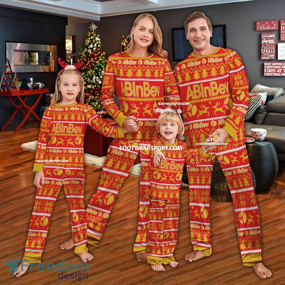 ABinbev Logo Pattern Ugly Christmas Pajamas Set Gift Family image ABinbev Logo Pattern Ugly Christmas Pajamas Set Gift Family - ABinbev Logo Pattern Ugly Christmas Pajamas Set Gift Family