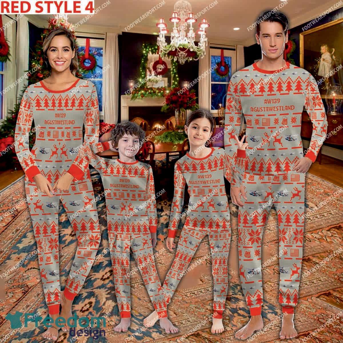 AgustaWestland AW139 Aircraft Pajamas Set War Gift Christmas image AgustaWestland AW139 Aircraft Pajamas Set War Gift Christmas - AgustaWestland AW139 Aircraft Pajamas Set Family Photo Red