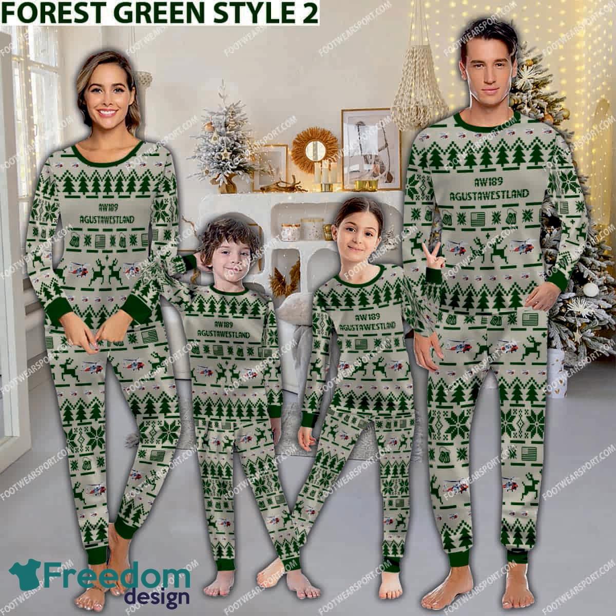 AgustaWestland AW189 Aircraft Pajamas Set Family Gift For Family Christmas image AgustaWestland AW189 Aircraft Pajamas Set Family Gift For Family Christmas - AgustaWestland AW189 Aircraft Pajamas Set Family Photo Green