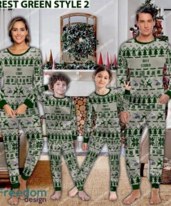 AH-1 Cobra AH1 Aircraft Ugly Christmas Family Pajamas Set Gift Family - AH-1 Cobra AH1 Aircraft Pajamas Set Family Photo Green
