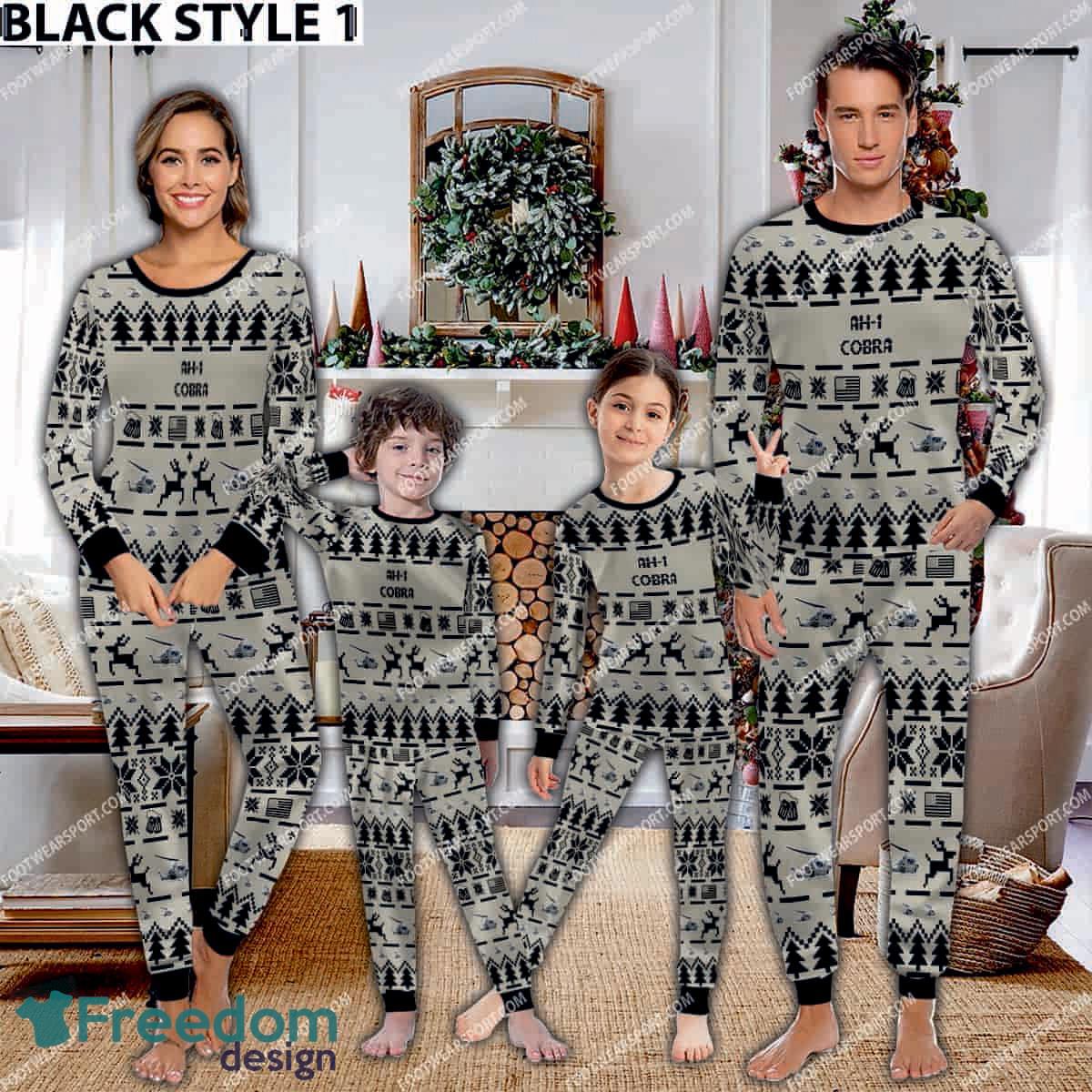 AH 1 Cobra AH1 Aircraft Ugly Christmas Family Pajamas Set Gift Family image AH-1 Cobra AH1 Aircraft Ugly Christmas Family Pajamas Set Gift Family - AH-1 Cobra AH1 Aircraft Pajamas Set Family Photo Black