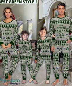 AH-1W Super Cobra AH1W Aircraft Ugly Christmas Family Pajamas Set Army Gift - AH-1W Super Cobra AH1W Aircraft Pajamas Set Family Photo Green