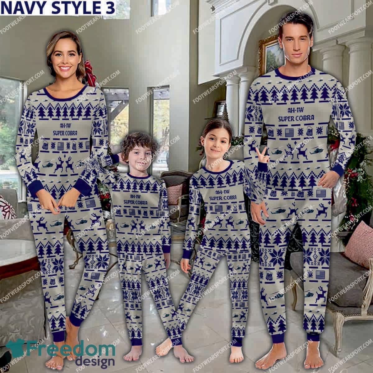 AH 1W Super Cobra AH1W Aircraft Ugly Christmas Family Pajamas Set Army Gift image AH-1W Super Cobra AH1W Aircraft Ugly Christmas Family Pajamas Set Army Gift - AH-1W Super Cobra AH1W Aircraft Pajamas Set Family Photo Navy