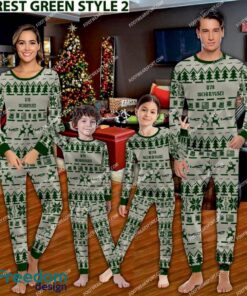 Aichi B7A Ryusei Aircraft Pajamas Set Family Gift For Family Christmas - Aichi B7A Ryusei Aircraft Pajamas Set Family Photo Green