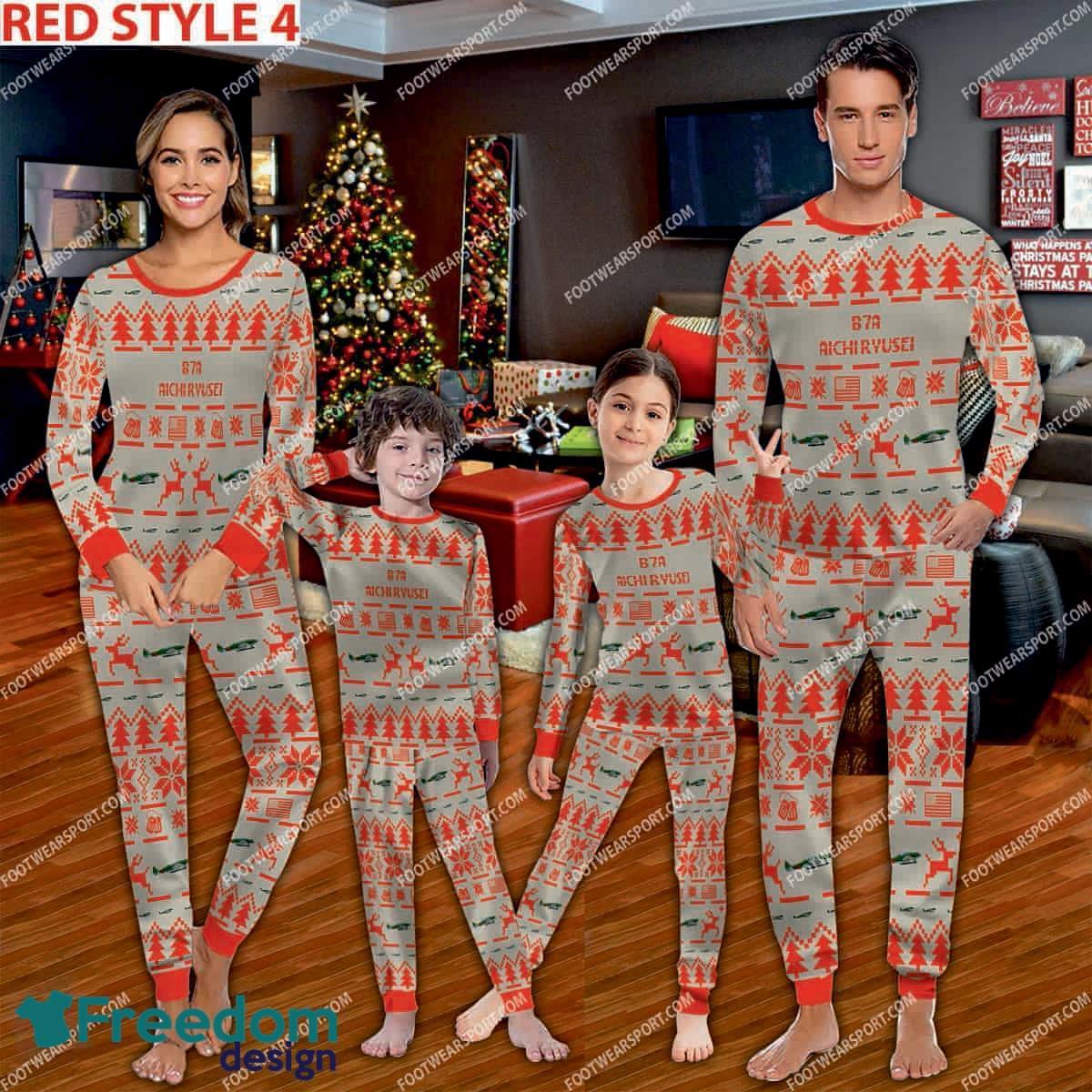 aichi-b7a-ryusei-aircraft-pajamas-set-family-gift-for-family-christmas-3.jpg Aichi B7A Ryusei Aircraft Pajamas Set Family Gift For Family Christmas - Aichi B7A Ryusei Aircraft Pajamas Set Family Photo Red