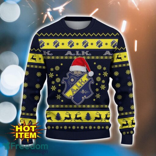 AIK IF 3D Ugly Christmas Sweater For Men And Women Sport Fans Product Photo 2