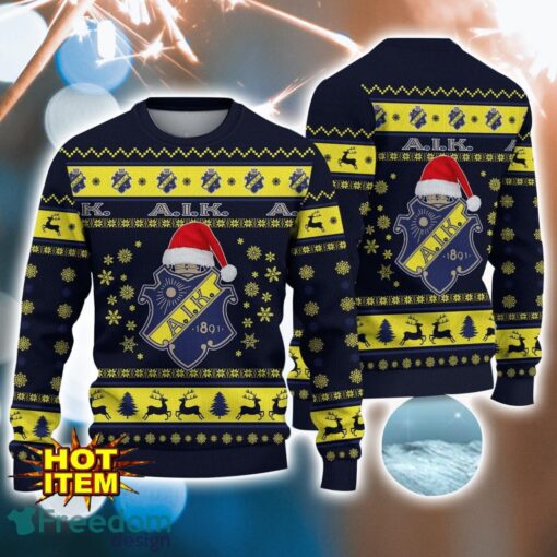 AIK IF 3D Ugly Christmas Sweater For Men And Women Sport Fans Product Photo 1