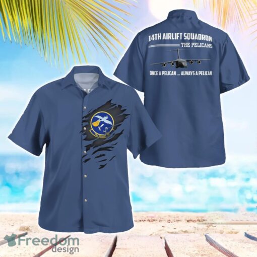 Air Force 14th Airlift Squadron C-17 Globemaster III Beach Shirt For Team Product Photo 1