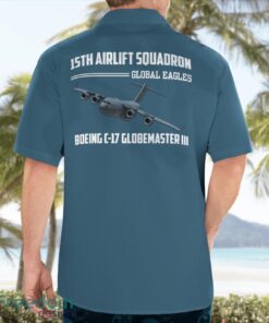 Air Force 15th Airlift Squadron Boeing C-17 Globemaster III Beach Shirt For Team Product Photo 2