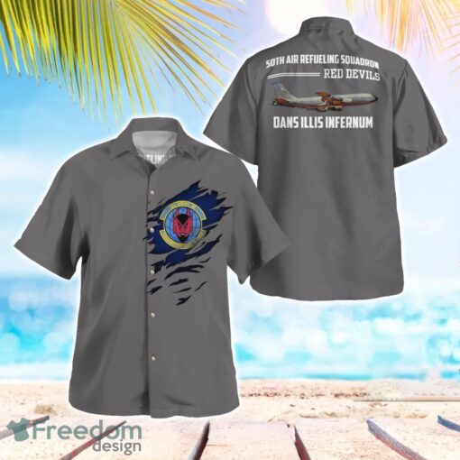 Air Force 50th Air Refueling Squadron 6th Operations Group Boeing KC-135R Stratotanker Beach Shirt For Team Product Photo 1