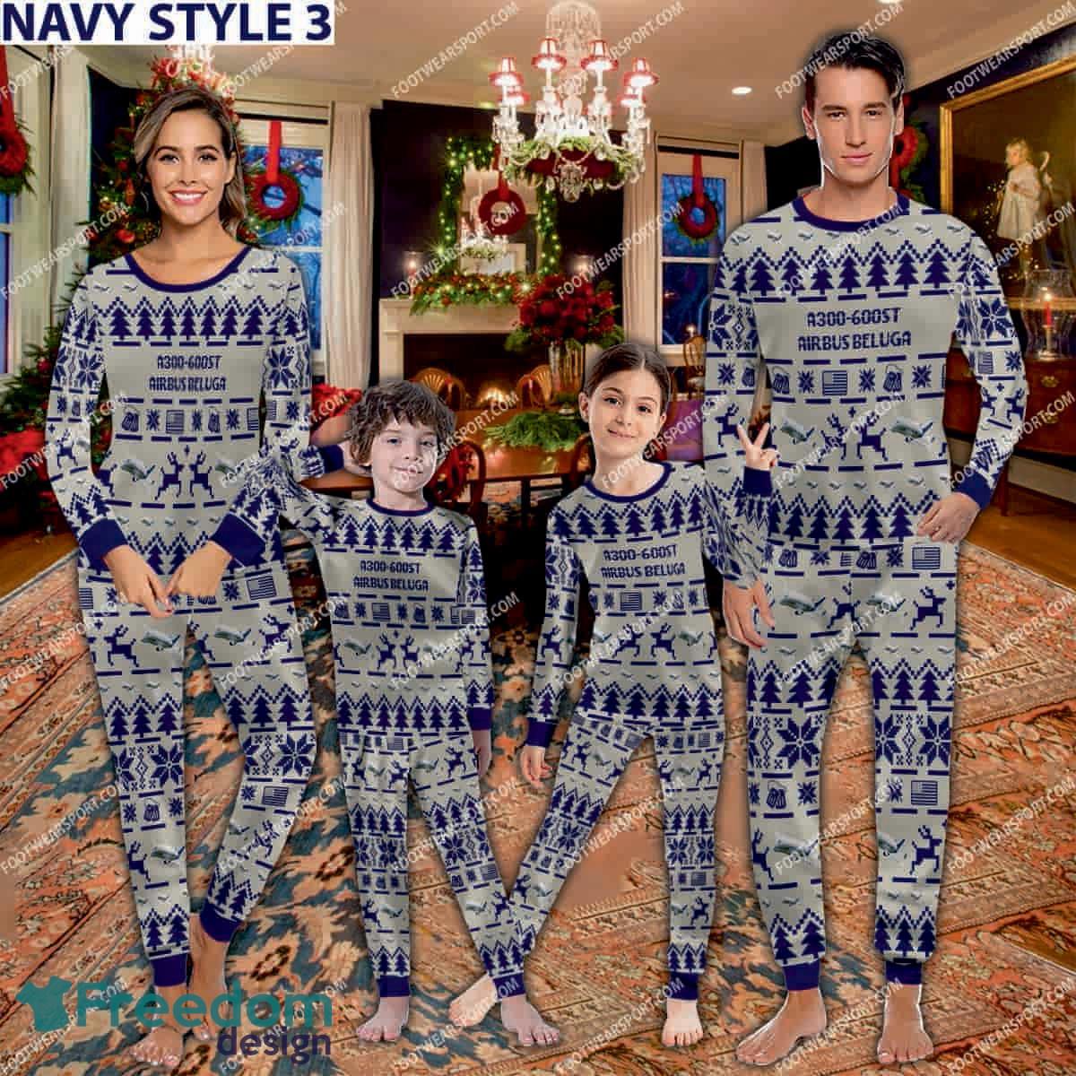 Airbus A300 600ST, Beluga Aircraft Family Pajamas Set Army Gift Christmas image Airbus A300-600ST, Beluga Aircraft Family Pajamas Set Army Gift Christmas - Airbus A300-600ST, Beluga Aircraft Pajamas Set Family Photo Navy