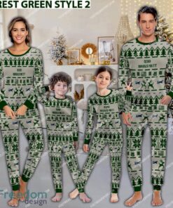Airbus A310 MRTT Ugly Christmas Aircraft Pajamas Set Men Women Children - Airbus A310 MRTT Aircraft Pajamas Set Family Photo Green