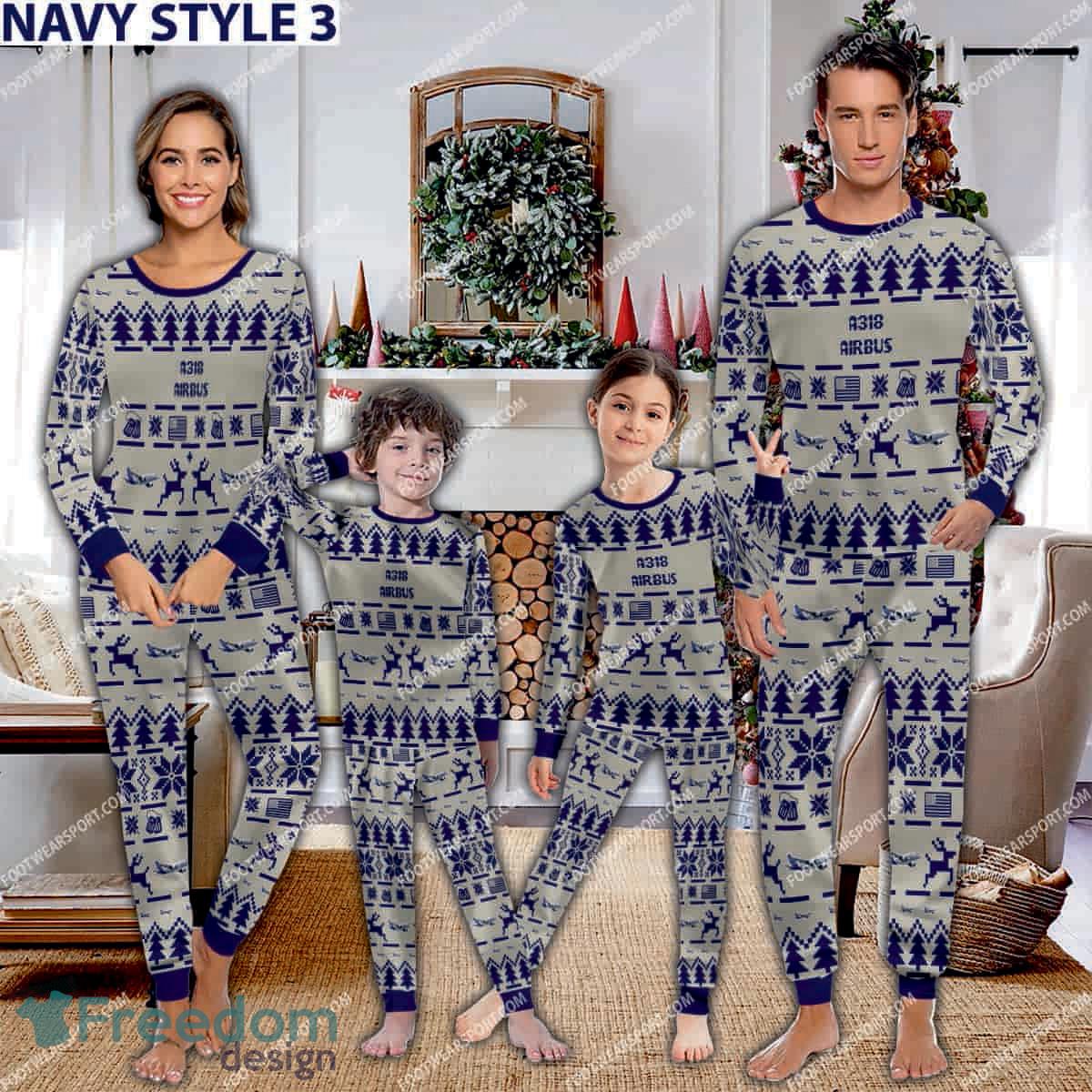 airbus-a318-ugly-christmas-aircraft-pajamas-set-gift-for-family-2.jpg Airbus A318 Ugly Christmas Aircraft Pajamas Set Gift For Family - Airbus A318 Aircraft Pajamas Set Family Photo Navy