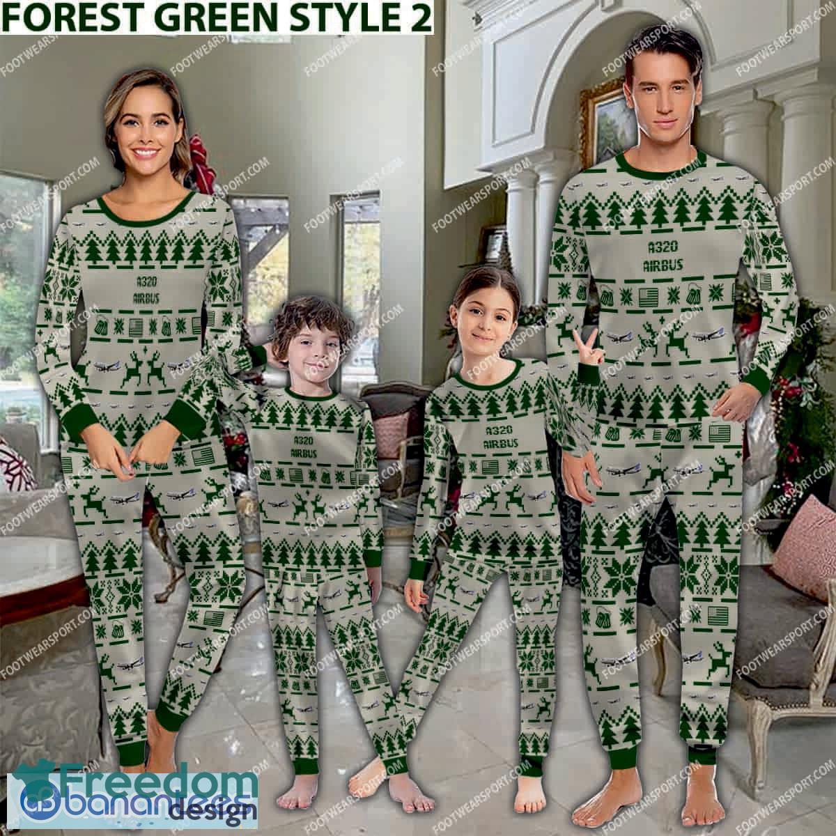 Airbus A320 Ugly Christmas Aircraft Pajamas Set Family Gift Family image Airbus A320 Ugly Christmas Aircraft Pajamas Set Family Gift Family - Airbus A320 Aircraft Pajamas Set Family Photo Green