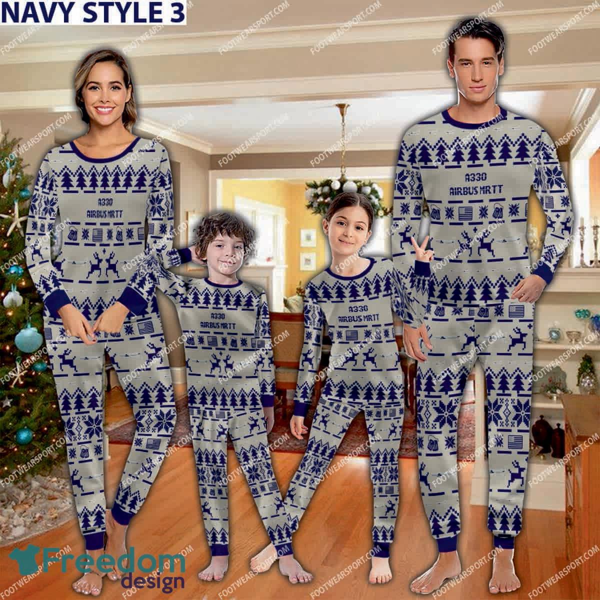 Airbus A330 MRTT Aircraft Family Pajamas Set War Gift Christmas image Airbus A330 MRTT Aircraft Family Pajamas Set War Gift Christmas - Airbus A330 MRTT Aircraft Pajamas Set Family Photo Navy