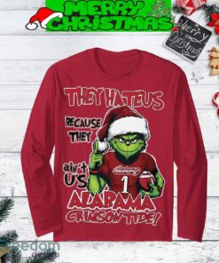 Alabama Crimson Tide Grinch Hate Us Christmas Fleece Pajamas Set For Christmas - Alabama Crimson Tide Grinch Hate Us Christmas Fleece Pajamas Set-2