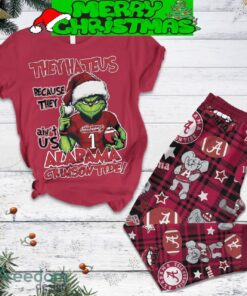 Alabama Crimson Tide Grinch Hate Us Christmas Fleece Pajamas Set For Christmas image Alabama Crimson Tide Grinch Hate Us Christmas Fleece Pajamas Set For Christmas - Alabama Crimson Tide Grinch Hate Us Christmas Fleece Pajamas Set-3