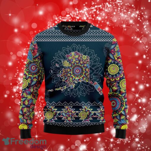 Alaska Blue Mandala Dark Sweater Shirt Gifts Christmas 3D Sweater Shirt Product Photo 1