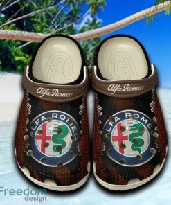 Alfa Romeo Trend Clogs Shoes Brown Beach Logo Car For Fans Hot Holidays Gift Clogs Shoes