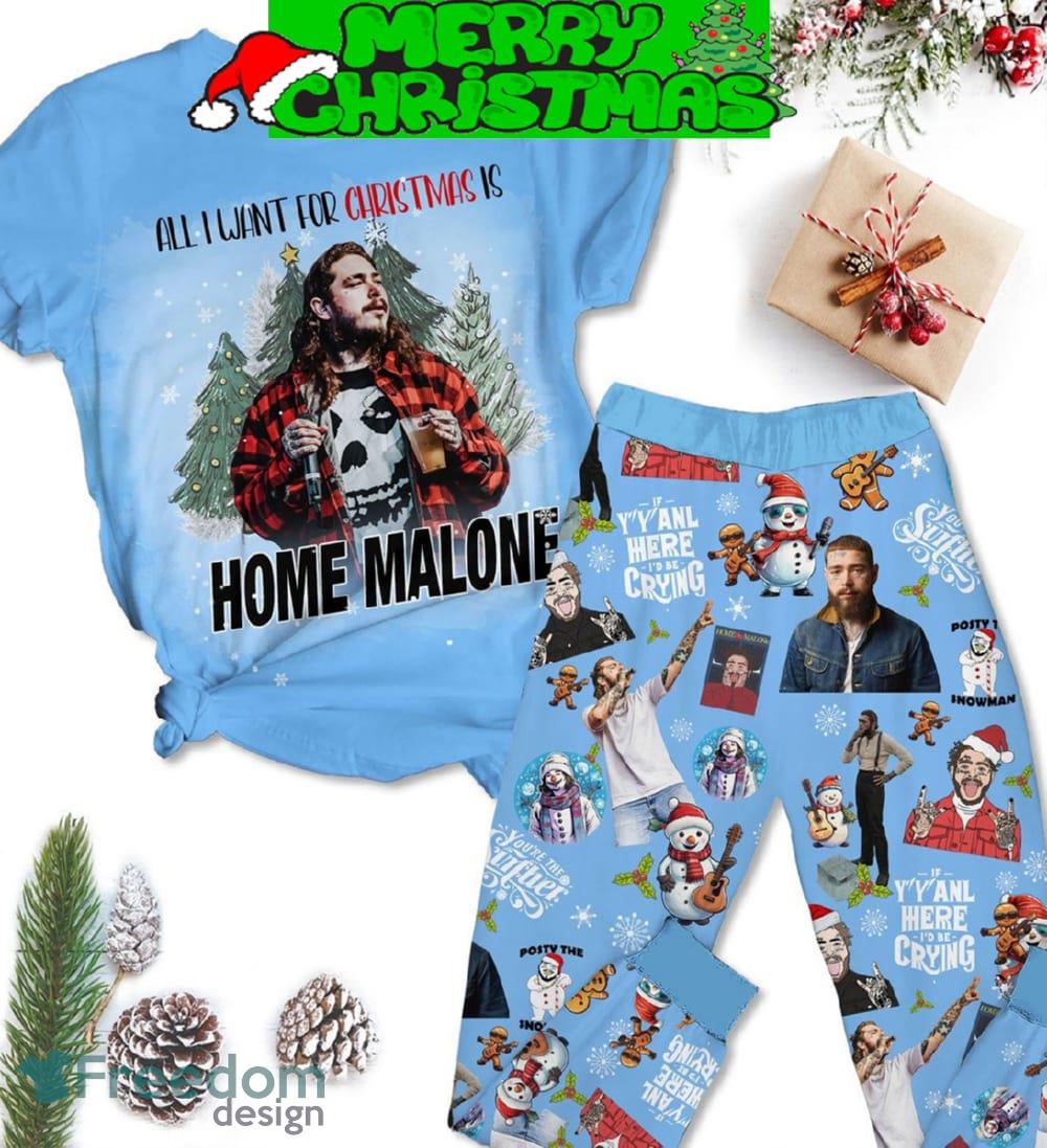 All I Want For Christmas Is Home Malone Pajamas Set Men Women For Fans image All I Want For Christmas Is Home Malone Pajamas Set Men Women For Fans - All I Want For Christmas Is Home Malone Pajamas Set-1