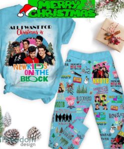 All I Want For Christmas Is New Kids On The Block Fleece Pajamas Set For Women Gift Christmas