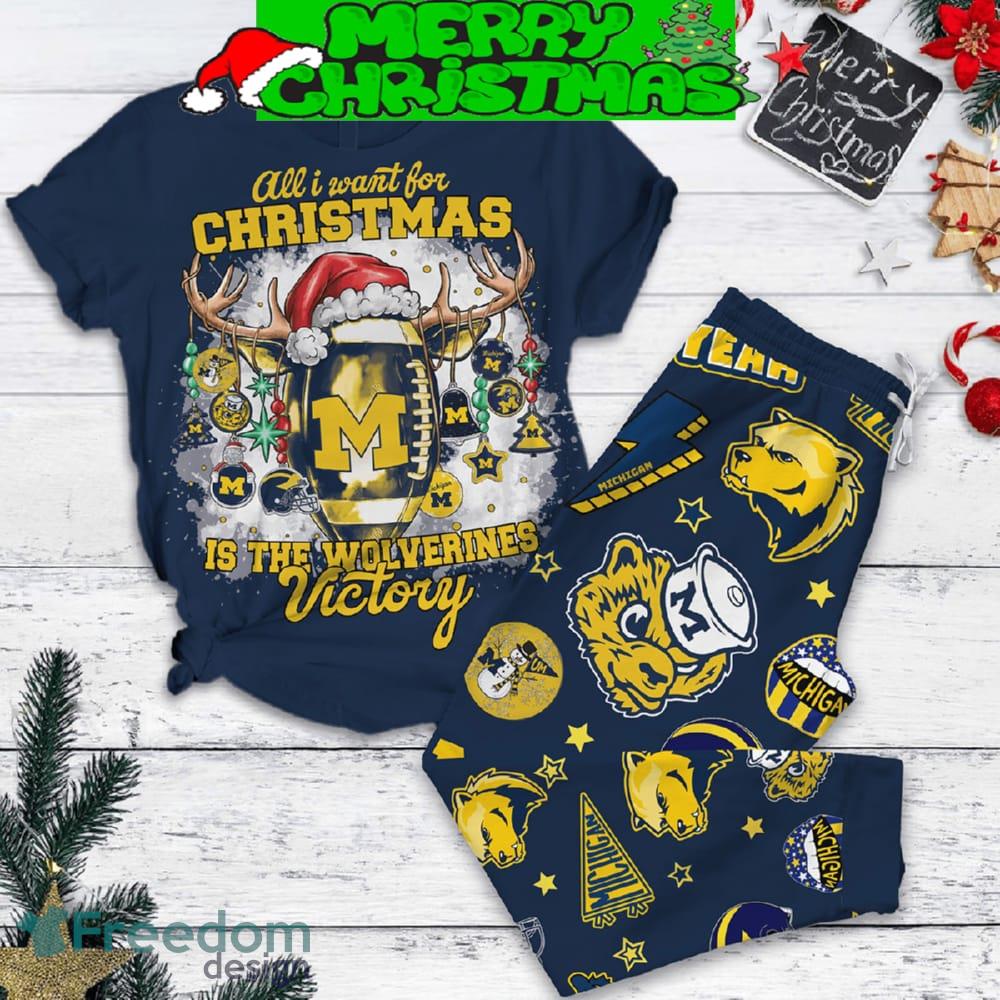 All I Want For Christmas Is The Wolverines Victory Pajamas Set Men Women For Fans image All I Want For Christmas Is The Wolverines Victory Pajamas Set Men Women For Fans - All I Want For Christmas Is The Wolverines Victory Pajamas Set-1