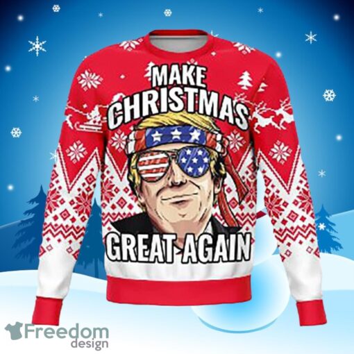 Amazing Christmas Agian Red Sweater Full Over Print Gifts Christmas 3D Sweater Shirt Product Photo 1