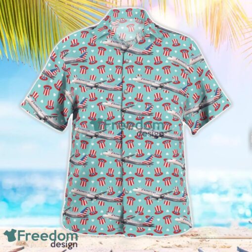 American Airlines Airbus A321-231 Independence Day Hawaiian Shirt Beach Summer Shirt Product Photo 2