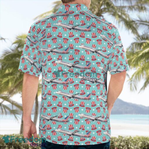 American Airlines Airbus A321-231 Independence Day Hawaiian Shirt Beach Summer Shirt Product Photo 4