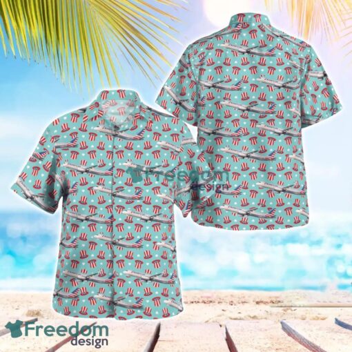 American Airlines Airbus A321-231 Independence Day Hawaiian Shirt Beach Summer Shirt Product Photo 1