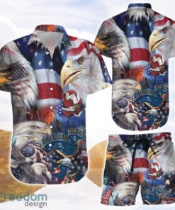 American Eagle Beach Shirt American 4th July Independent Day Hawaiian Shirts and Shorts