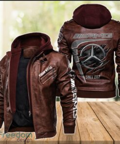 AMG 2D Leather Jacket For Men Custom Name Special Gift Ideas Product Photo 2