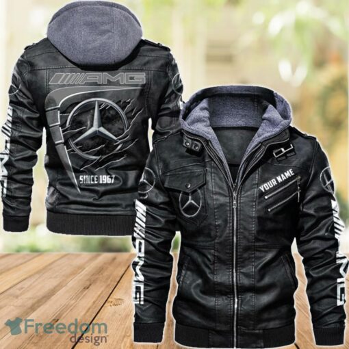 AMG 2D Leather Jacket For Men Custom Name Special Gift Ideas Product Photo 1