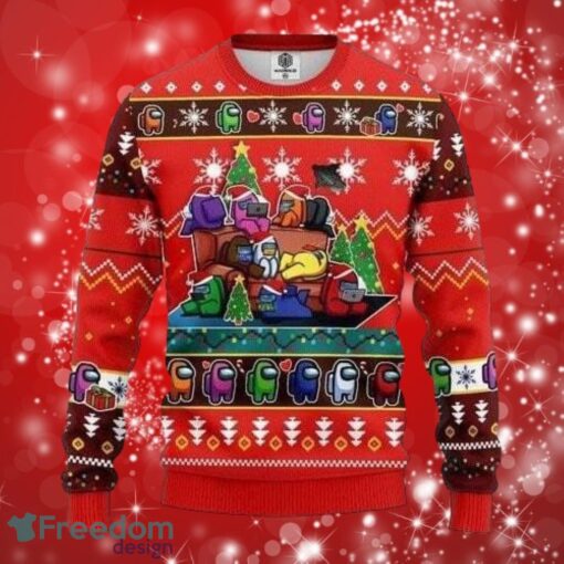 Among US Christmas Red Sweater Full Over Print Gifts Christmas 3D Sweater Shirt Product Photo 1