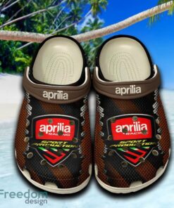 Aprilia Trendy Clogs Shoes Brown Beach Logo Car For Fans Hot Holidays Gift Clogs Shoes
