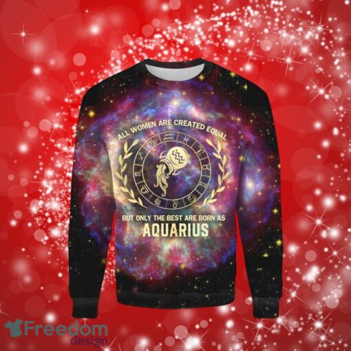 Aquarius Galaxy Dark Sweater Gifts Ugly Christmas Sweater Print Full Product Photo 1