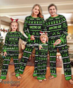 Arctic Cat Car Racing Logo Pattern Ugly Christmas Family Pajamas Set