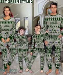 Aérospatiale Alouette III Aircraft Pajamas Set Family War Gift Christmas - Aérospatiale Alouette III Aircraft Pajamas Set Family Photo Green
