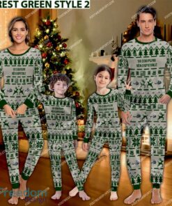 Aérospatiale SA 330 Puma Ugly Christmas Aircraft Family Pajamas Set Gift For Family - Aérospatiale SA 330 Puma Aircraft Pajamas Set Family Photo Green
