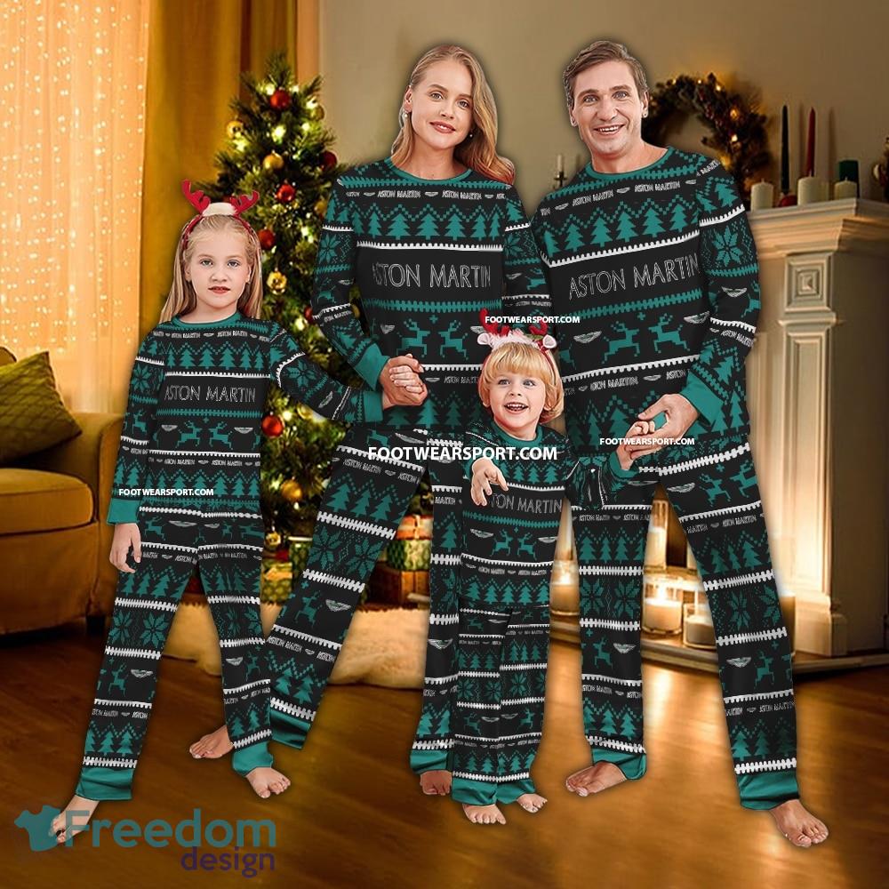 Aston Martin Car Racing Logo Pattern Ugly Christmas Pajamas Set Gift Family image Aston Martin Car Racing Logo Pattern Ugly Christmas Pajamas Set Gift Family - Aston Martin Car Racing Logo Pattern Ugly Christmas Pajamas Set Gift Family