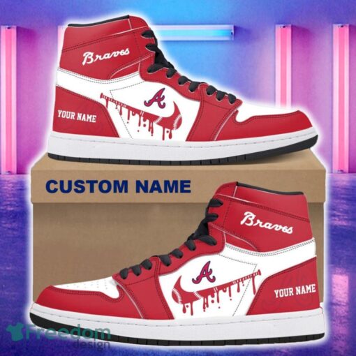 Atlanta Braves AJ1 Hightop Shoes New For Men Women Gift Air Jordan Hightop Sneaker Custom Name - Atlanta Braves Air Jordan 1 Hightop Shoes_4