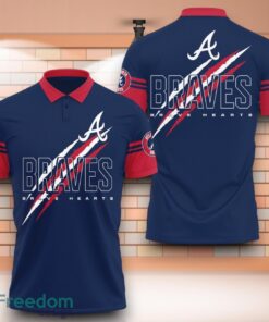 Atlanta Braves MLB Brave Hearts 3D Polo Shirt With Claws Pattern Atlanta Braves MLB Brave Hearts 3D Polo Shirt With Claws Pattern