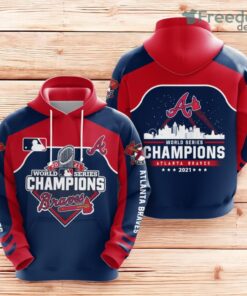 Atlanta Braves World Series Champion All Over Print 3D Hoodie Black Red Atlanta Braves World Series Champion All Over Print 3D Hoodie Black Red