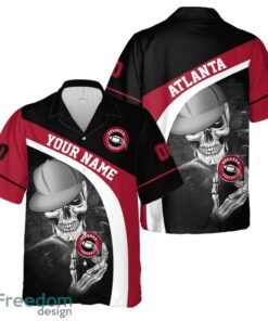 Atlanta Hawaiian Shirt And Beach Shorts personalized name and number Skull Printed Halloween Gift