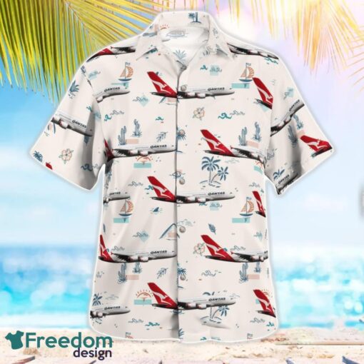 Australia Qantas Airbus A380-842 Hawaiian Shirt Beach Summer Shirt Product Photo 2