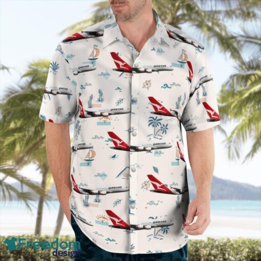 Australia Qantas Airbus A380-842 Hawaiian Shirt Beach Summer Shirt Product Photo 3